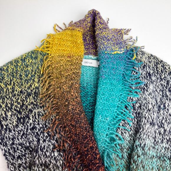 Anthropologie Greylin Natalia Fringed Colorful Knit Cardigan Size XS - Picture 4 of 10
